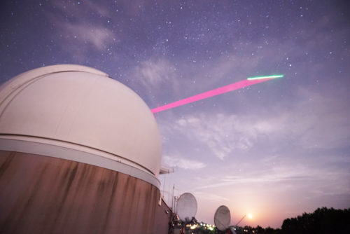 Die Bodenstation am Observatorium Lustbühel in Graz tauschte mit dem chinesischen Satelliten "Micius" Lichtteilchen aus. Foto: Johannes Handsteiner/ÖAW