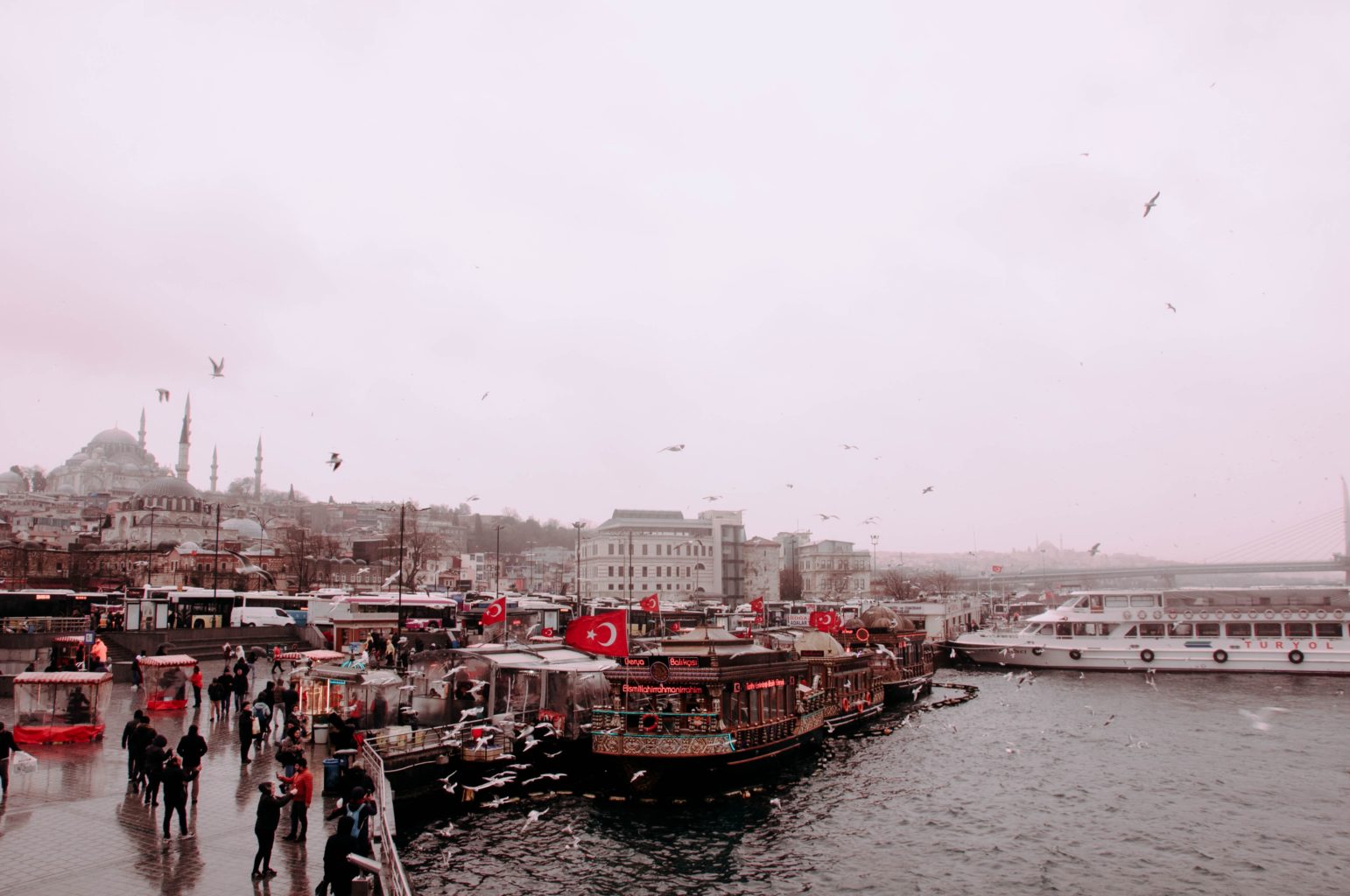 Ein belebter Hafenpier in Istanbul. Credits: Samet Kurtkus